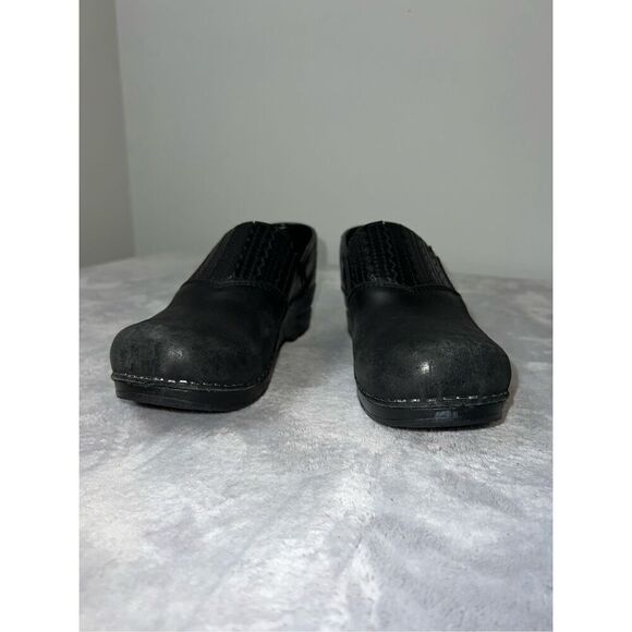 Womens Sanita Professional Slip On Clogs EU 37/US 6.5-7 Black Leather Round Toe - Picture 9 of 10